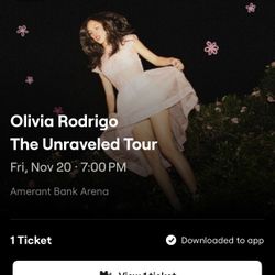 Olivia Rodrigo Ticket For Sale Friday Nov 20 Sunrise Florida 