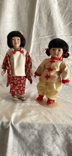 Asian Porcelain Dolls Set of 2