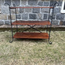 Vintage Solid Wood & Wrought Iron shelf