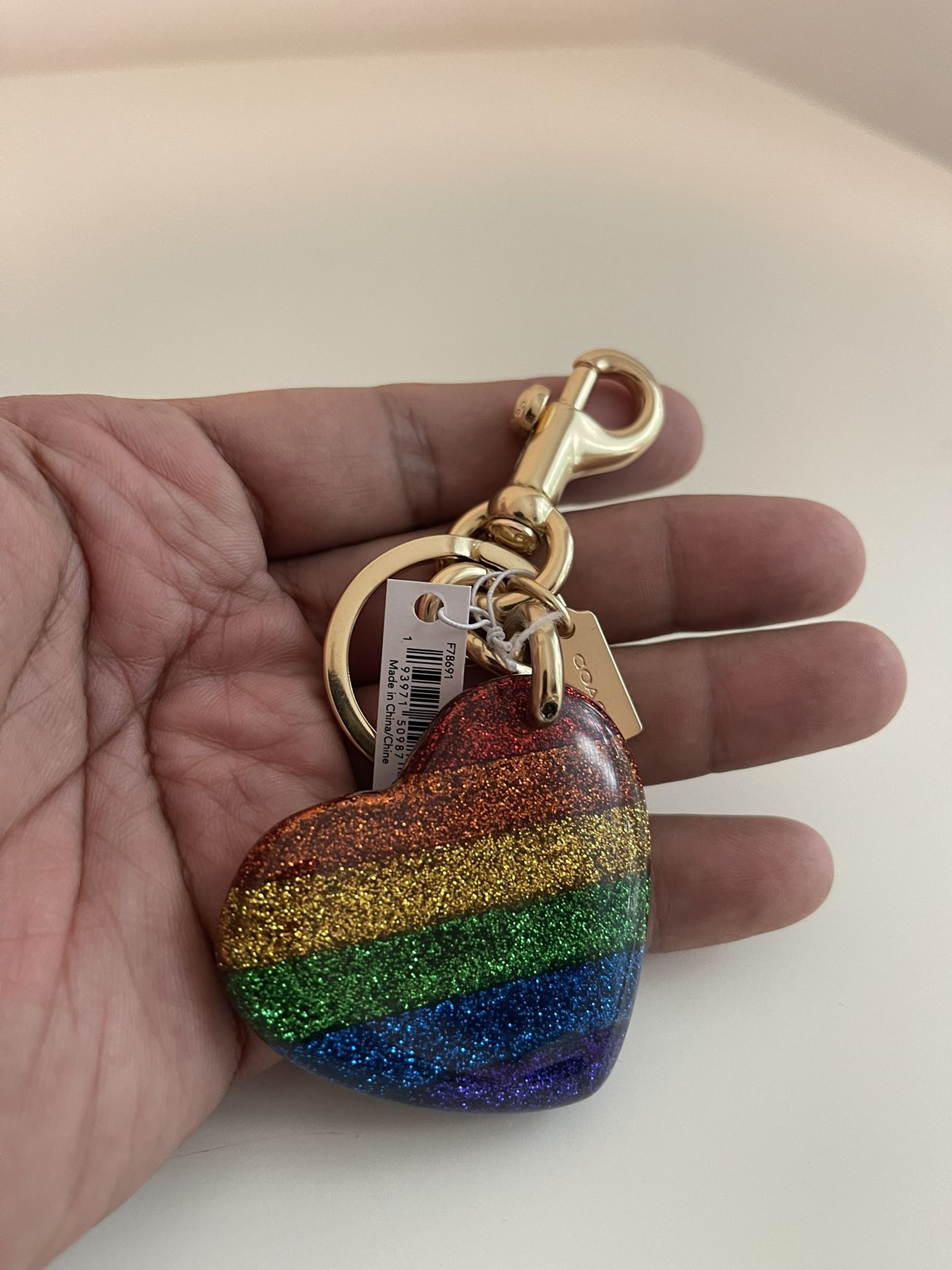 Coach Rainbow Pride Glitter Heart Charm Keychain Key Ring F78961 New With  Tags for Sale in Germantown, MD - OfferUp