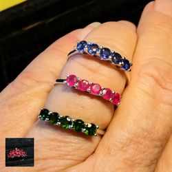 BEHOLD ONE OF *3* - ✔️SOLD-BLUE SAPPHIRE-SOLD ✔️. ***STILL HVE, NASSAU RUBY, OR CHROME DIOXIDE, ALL- 60.00 /925- *19* (R-235825)