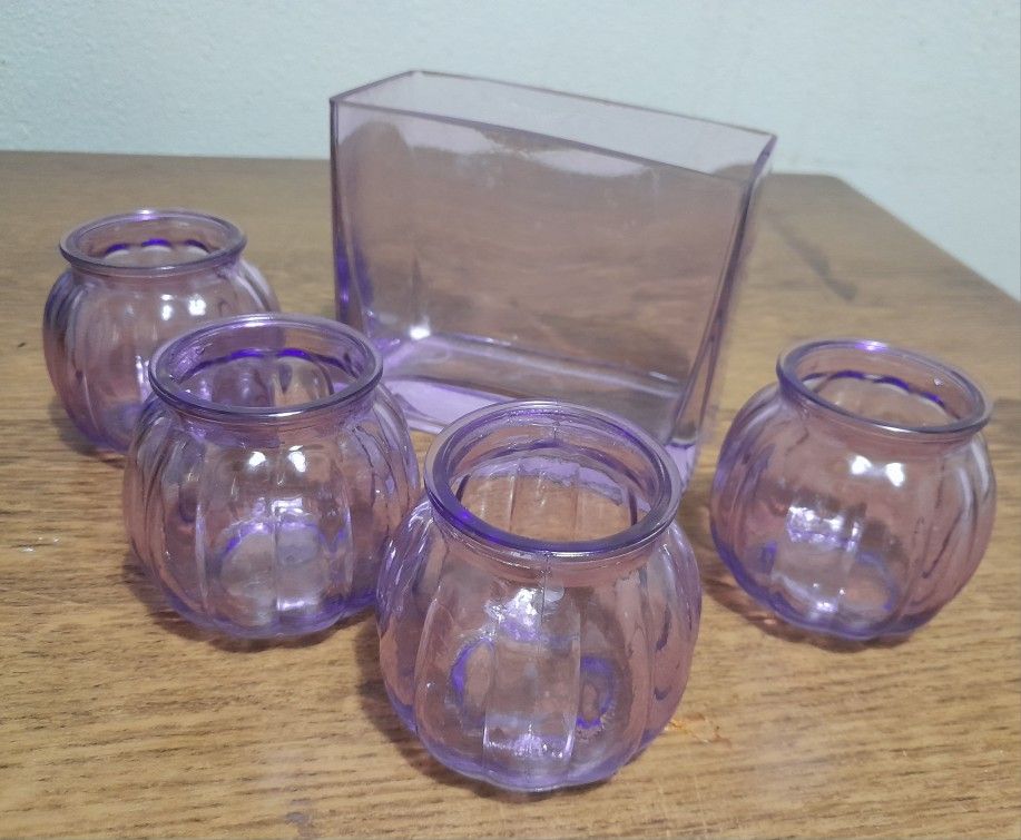  GLASS candle Holder Set