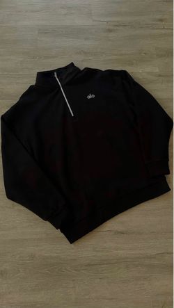 Alo Black Quarter-Zip Pullover Sweatshirt