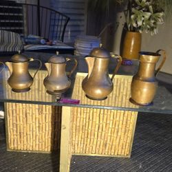 Vintage Hand  Crafted Copper Pots Pans And Pichers. 