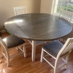Circular High Table With 6 Chairs 