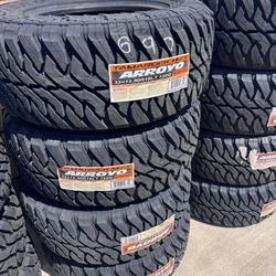 33x12.50R18LT Set Of 4 Arroyo M/T New Tires 