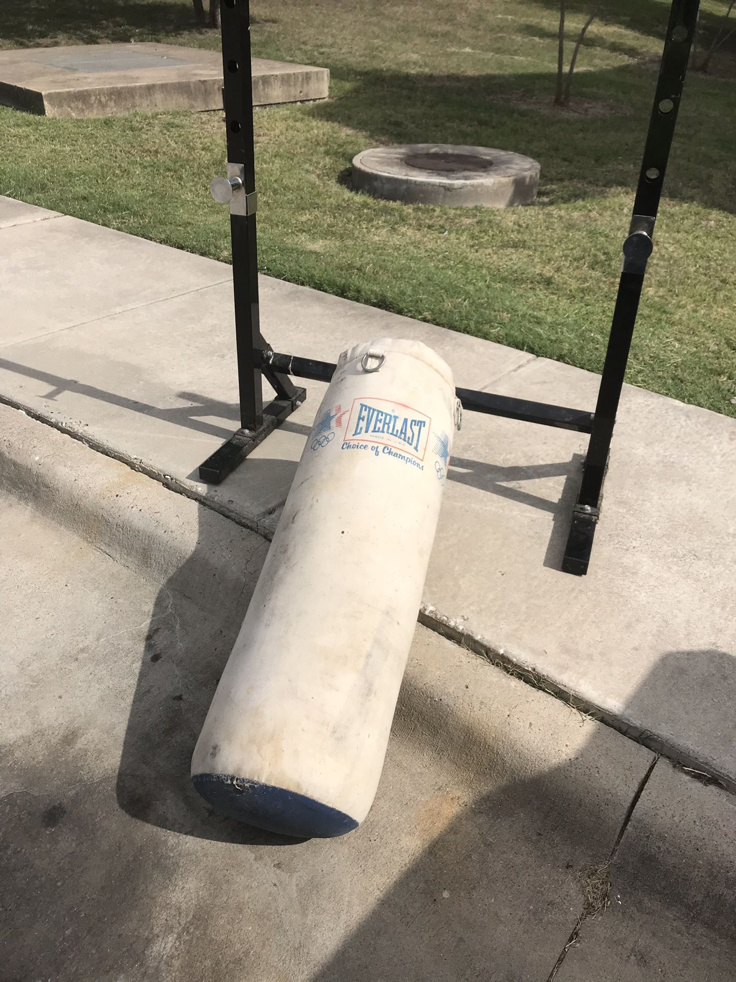 Punching bag and rack