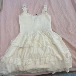 White Ruffle Tiered Mini Dress