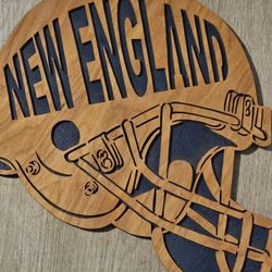 New England Patriots  Wooden Helmet 