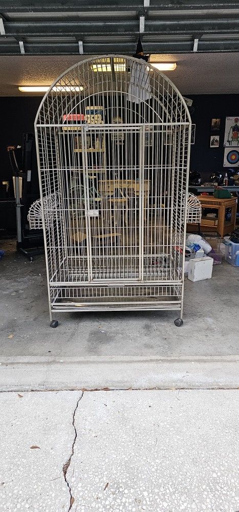 304 Stainless Steel Macaw Cage With Dome Top