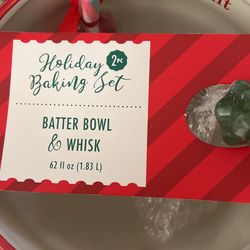 Holiday baking set batter bowl and whisk