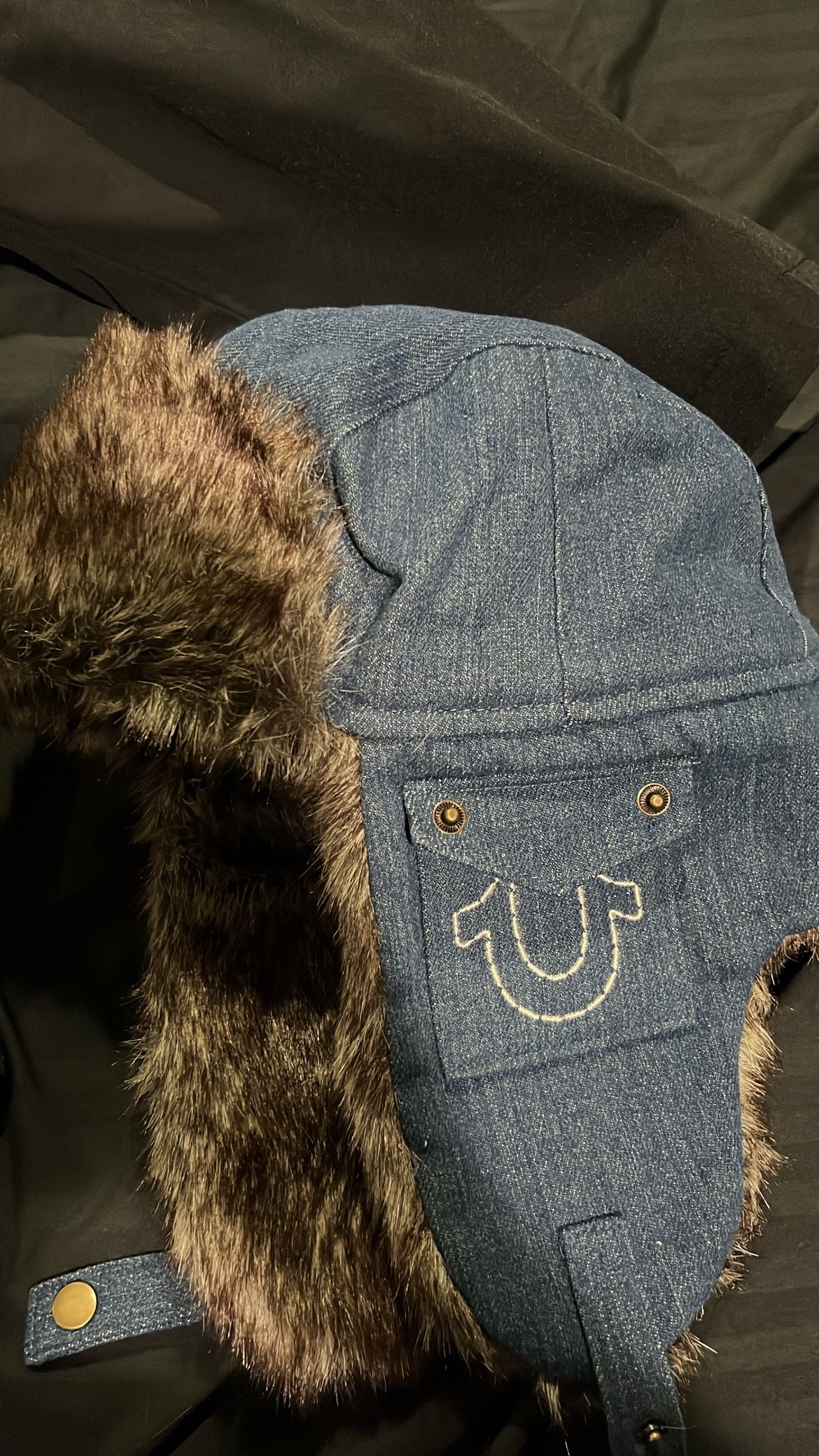 True religion denim trapper hat