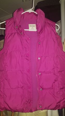Old navy pink puffer vest size small