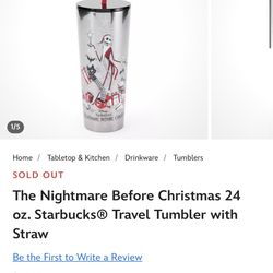 The Nightmare Before Christmas 24 oz. Starbucks® Travel Tumbler with Straw