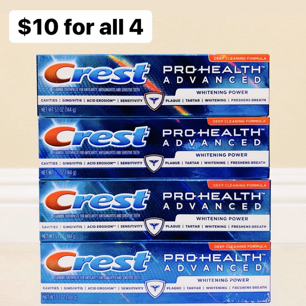 4 Crest Pro-Health Advanced Whitening Powder Toothpastes (5.1 oz EA) - $10 for all 4