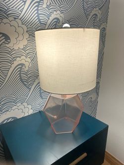 Light pink geometric table lamps x 2