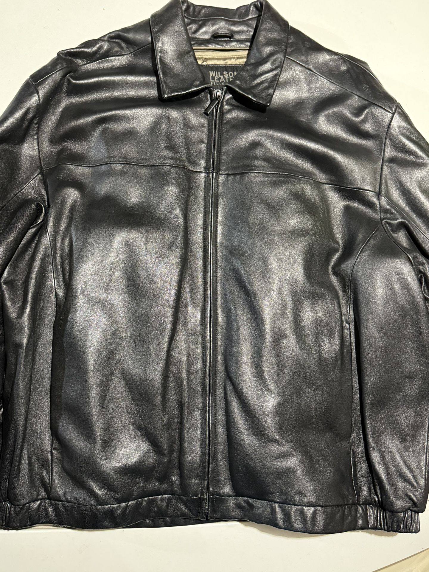 NWOT Wilson Leather Black Coat Size 2 Xl With Lining