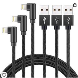 iPhone Charger 3Pack 6FT Lightning Cable Right Angle Lightning Charging Cord Compatible with iPhone 13/12/11/Pro/Xs Max/XS/XR/7/7Plus/X/8/8Plus/6S/6S 