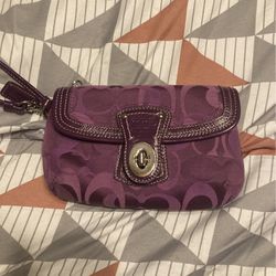 Purple Coach Wrist Bag 