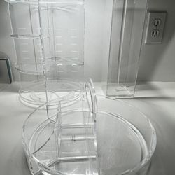 Acrylic  Acrylic Makeup Organizer Acrylic jewelry organizer stand 3 pieces