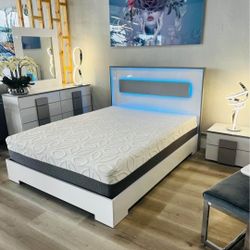 Juego de Cuarto Moderno con Luces LED / Modern Bedroom Set