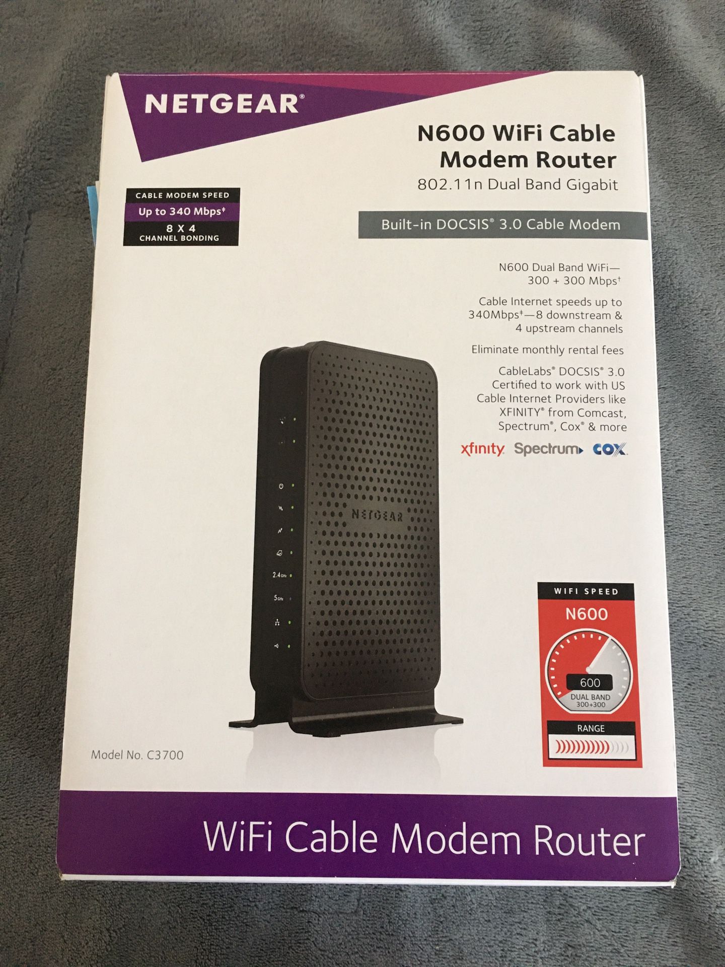 Netgear N600 wifi cable modem router