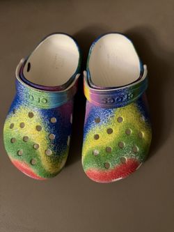 Rainbow Crocs Size 12 Kids