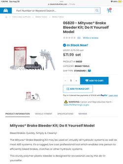Mityvac Brake Bleeder Kit