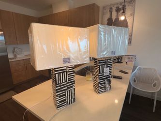 India, zebra lamps, his and hers