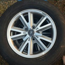 4 Mustang Shelby Style Rims/Tires W Tri Bar Spinners