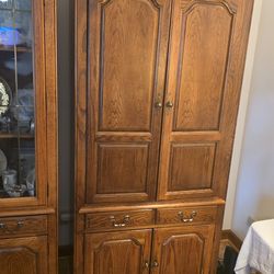 Solid Oak  Media/Computer Armoire
