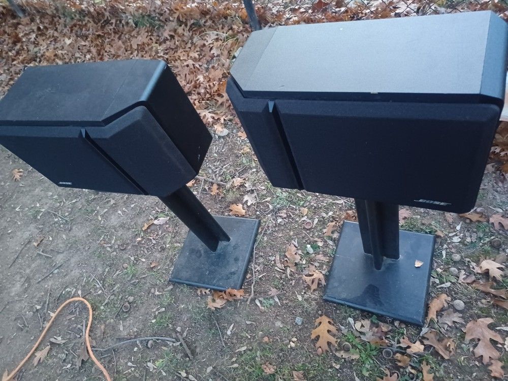 BOSE 201 SERIES IV SPEAKERS WITH STANDS AND DAYTON SUB-100 POWERED SUBWOOFER $400 FINAL PRICE SEE π ALL PICTURES