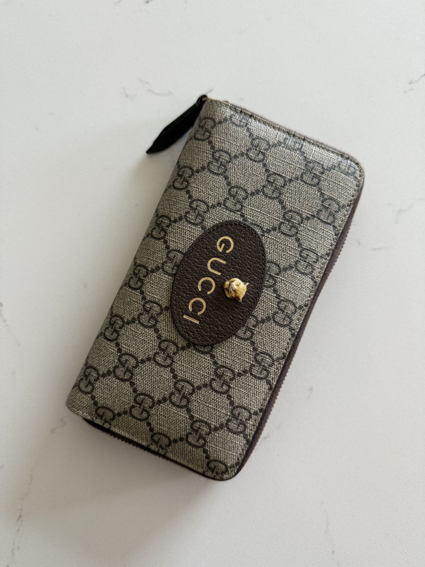 GG Supreme Monogram Neo Vintage Zip Around Wallet