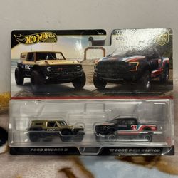 Hot Wheels Premium Ford Raptor R And Ford Bronco R 2 Pack