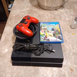 Ps4 with Controller and Sponge Bob Kart Racer *ps4 works great*