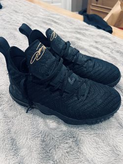 Size 6 youth. Nike LeBron 16 Black Gold Basketball Shoes