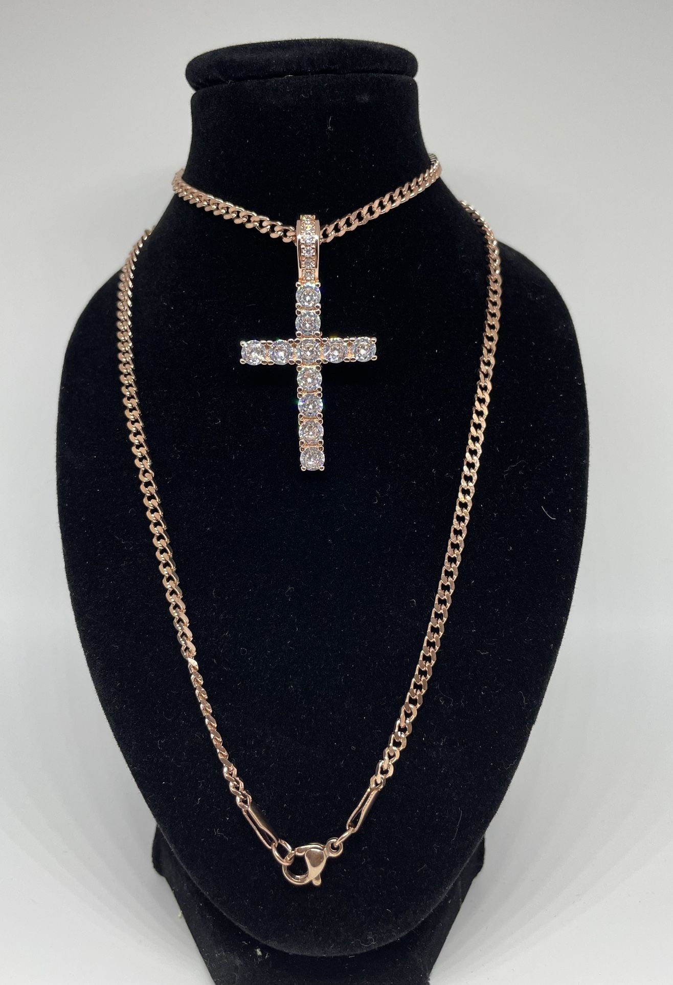 18k Rose Gold Cross Necklace