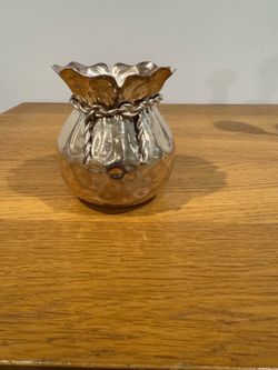 Comparable vintage Sheffield Silver Co. Silverplate Decorative Vase Bowl - Ruffled Floral Rim - 4"
