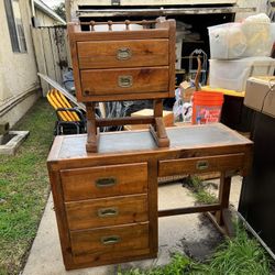 $250 Antique Desk & Nightstand/side Table BOTH STAMPED:  YOUNG HINKLE Desk $200 OBO 