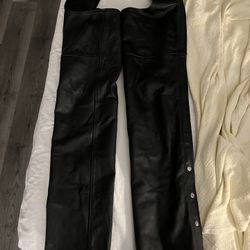 Leather Mills Genuine Leather Chaps Size Xs 