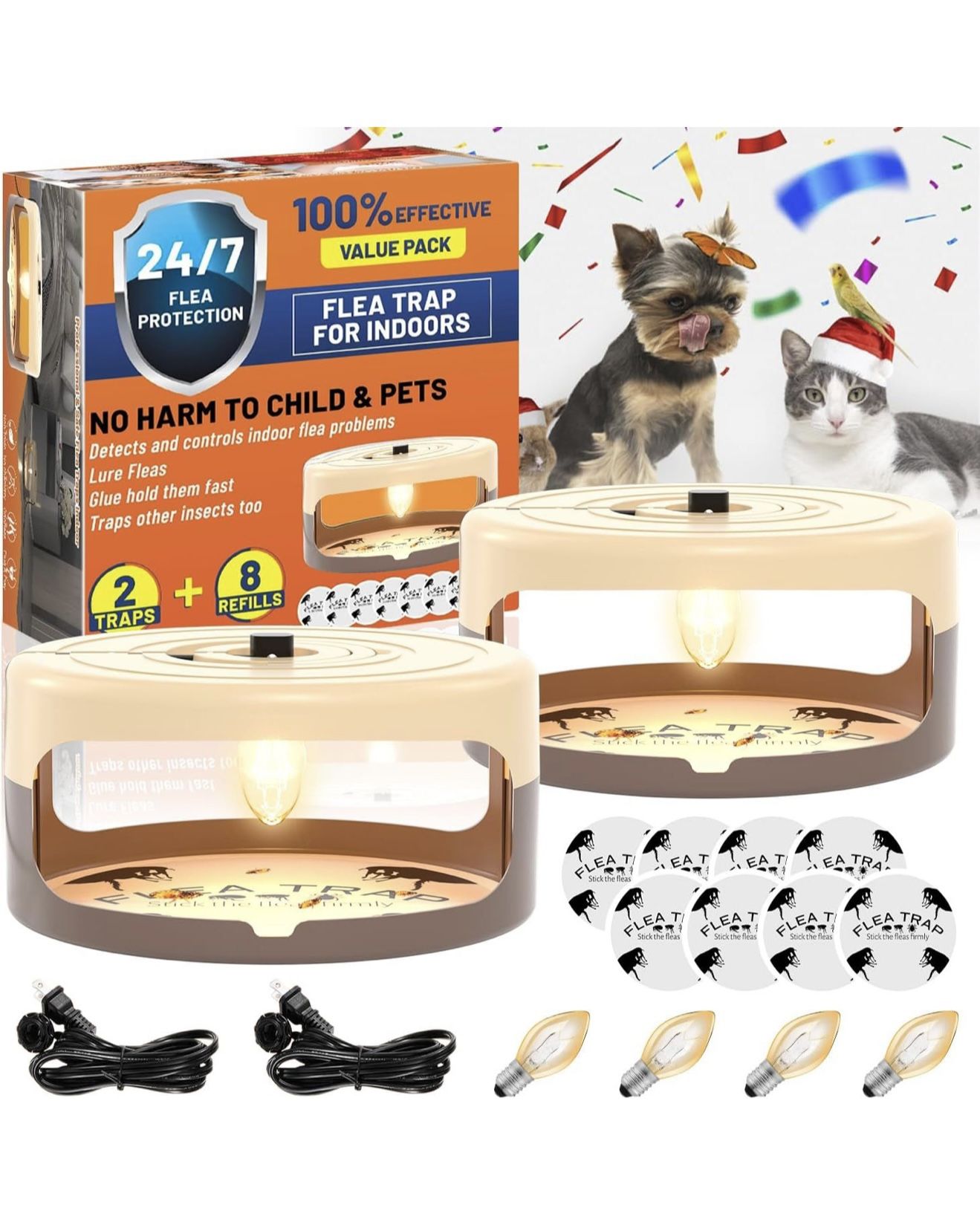 2 Pack Flea Traps for Inside Your Home