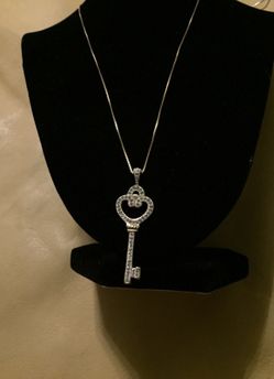 925 sterling silver gold overlay key necklace