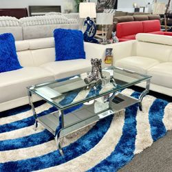 Modern White Sofa&Loveseat With Adjustable Headrest On Sale $699