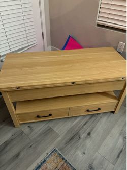 Lift top coffee table with storage drawers