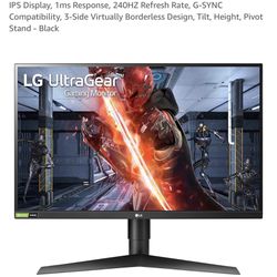 LG Gaming Monitor 240hz 1080p 27 Inches