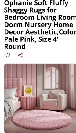 brand new pink 4-ft circle rug