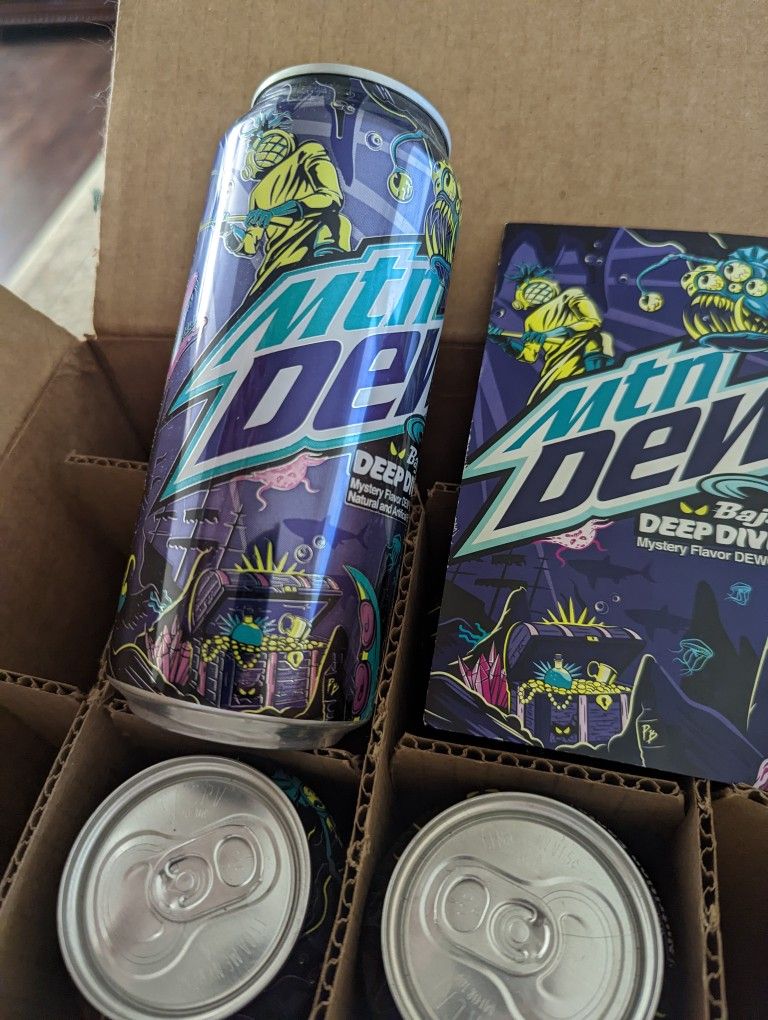 6 Pack Mountain Dew Baja Deep Dive Chug Rare & Unreleased!!