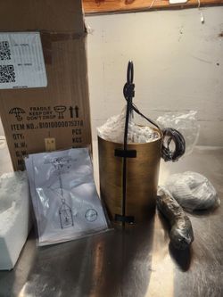 LLHZSY 1-Light Rustic Antique Bronze Cylinder Pendant Light
