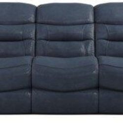 Sabella Navy Leather Power Reclining Sofa and Loveseat