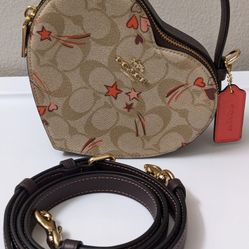 Brand New Authentic Coach Heart Crossbody 